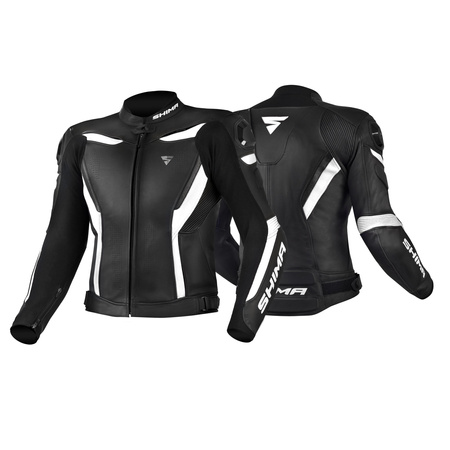 KURTKA MOTOCYKLOWA | SHIMA CHASE WHITE | MĘSKA SKÓRZANA SPORTOWA + GRATIS