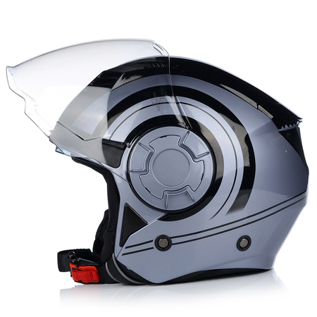 KASK MOTOCYKLOWY | VITO ISOLA GREY | OTWARTY POŁYSK SKUTER CHOPPER + BLENDA