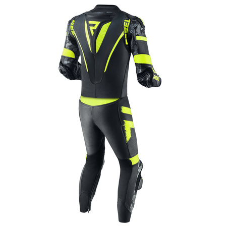 KURTKA MOTOCYKLOWA | REBELHORN REBEL BLK/FLUO | MĘSKA SKÓRZANA GARB + GRATISY