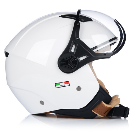 KASK MOTOCYKLOWY OTWARTY | VITO MODA BIAŁY | SKUTER CHOPPER ECE 22.06 LEKKI