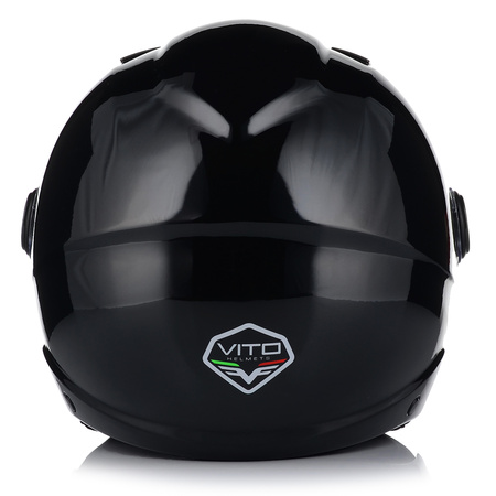 KASK MOTOCYKLOWY OTWARTY | VITO UNO | CZARNY POŁYSK SKUTER CHOPPER ECE 22.06