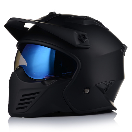 KASK MOTOCYKLOWY OTWARTY VITO BRUZANO ODPINANA SZCZĘKA  + DASZEK + 2x SZYBA