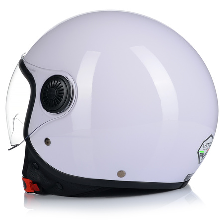 KASK MOTOCYKLOWY OTWARTY | VITO LORETO | BIAŁY POŁYSK SKUTER CHOPPER ECE 22.06