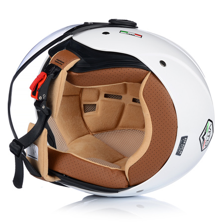 KASK MOTOCYKLOWY OTWARTY | VITO MODA BIAŁY | SKUTER CHOPPER ECE 22.06 LEKKI