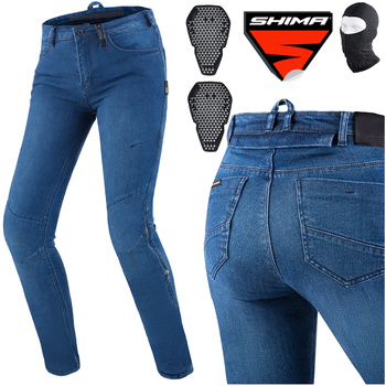 SPODNIE MOTOCYKLOWE | SHIMA METRO LADY BLUE | DAMSKIE JEANSY + GRATIS