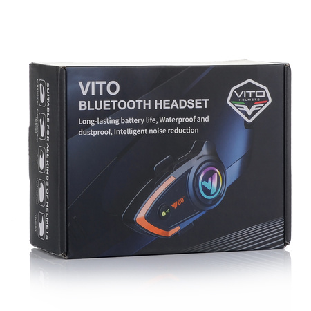 2x Interkom motocyklowy VITO Bluetooth głośniki IPX6 wodoodporny 1000mAh