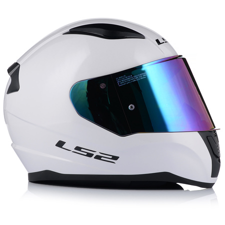 KASK MOTOCYKLOWY LS2 FF353 RAPID II BIAŁY POŁYSK ECE 22.06 + TĘCZOWA SZYBA 3XL