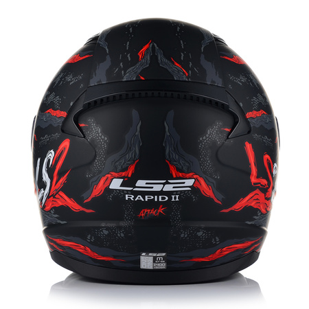KASK MOTOCYKLOWY LS2 FF353 RAPID II KAIJU 06 + LUSTRZANKA SREBRNA SZYBA