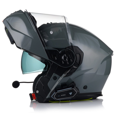 KASK MOTOCYKLOWY VITO FURIO CZARNY MAT SZCZĘKOWY + INTERKOM VITO BLUETOOTH