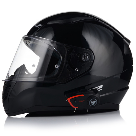 KASK MOTOCYKLOWY LS2 FF353 RAPID II CZARNY POŁYSK + INTERKOM VITO BLUETOOTH