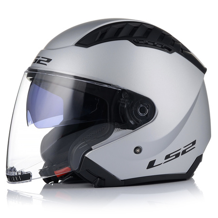 OTWARTY KASK MOTOCYKLOWY LS2 OF600 COOPTER II SZARY MATT 22.06 + BLENDA