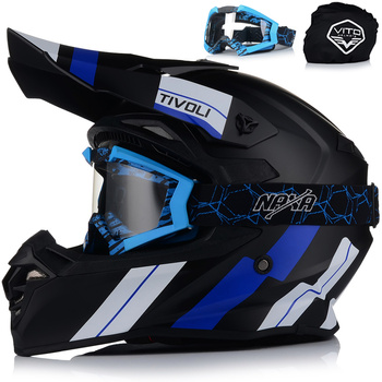 KASK MOTOCYKLOWY | VITO TIVOLI + GOGLE NAXA | OFF-ROAD ENDURO CROSS QUAD