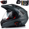 KASK MOTOCYKLOWY VITO MOLINO GREY ENDURO CROSS QUAD ATV + INTERKOM + BLENDA 2XL