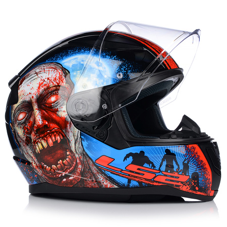 KASK MOTOCYKLOWY LS2 FF353 RAPID II ZOMBIE 06 + ZŁOTA LUSTRZANA SZYBA