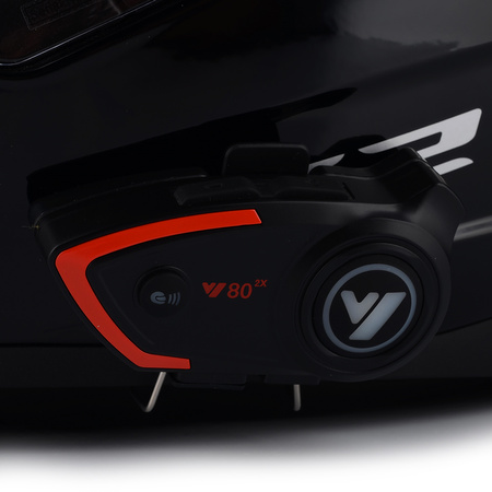 KASK MOTOCYKLOWY LS2 FF353 RAPID II CZARNY POŁYSK + INTERKOM VITO BLUETOOTH