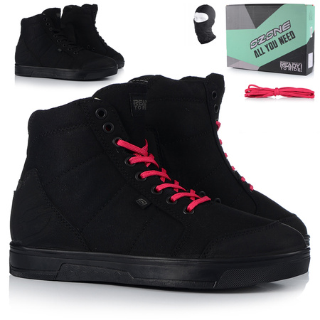 BUTY MOTOCYKLOWE | OZONE TOWN PINK MESH | DAMSKIE KRÓTKIE TRAMPKI + GRATISY