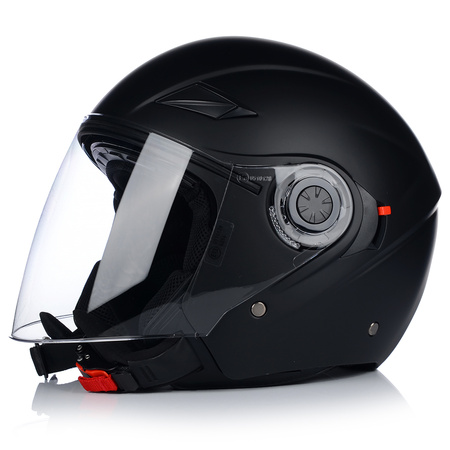 KASK MOTOCYKLOWY OTWARTY | VITO AMARO BLACK | MATOWY SKUTER CHOPPER +BLENDA 