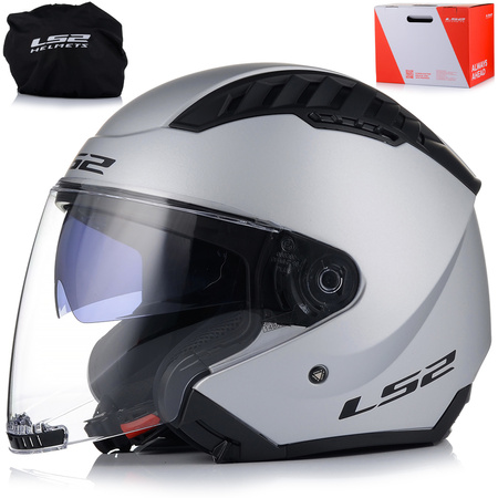 OTWARTY KASK MOTOCYKLOWY LS2 OF600 COOPTER II SZARY MATT 22.06 + BLENDA