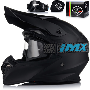 KASK MOTOCYKLOWY | VITO TIVOLI + GOGLE IMX | OFF-ROAD ENDURO CROSS QUAD ATV