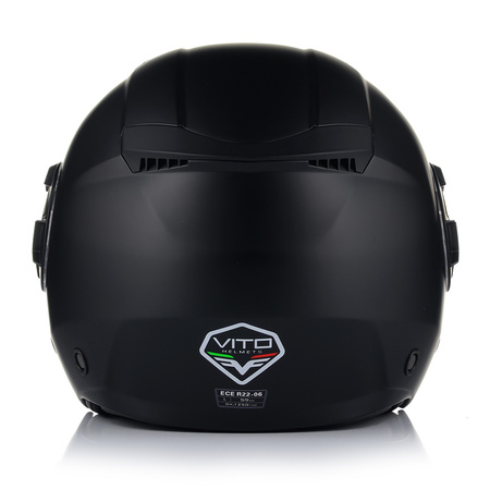 KASK MOTOCYKLOWY | VITO ISOLA | OTWARTY CZARNY MATT SKUTER CHOPPER + BLENDA