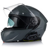 KASK MOTOCYKLOWY VITO FURIO CZARNY MAT SZCZĘKOWY + INTERKOM VITO BLUETOOTH