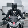 KURTKA MOTOCYKLOWA | REBELHORN FIGHTER BLK/WHT | MĘSKA SKÓRZANA SPORT + GRATIS