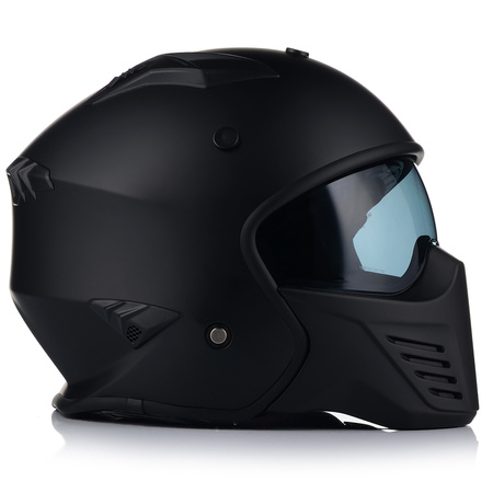 KASK MOTOCYKLOWY OTWARTY VITO BRUZANO ODPINANA SZCZĘKA  + DASZEK + 2x SZYBA