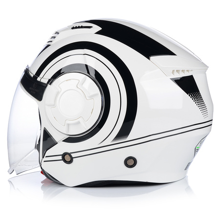 KASK MOTOCYKLOWY | VITO ISOLA JET | OTWARTY BIAŁY SKUTER CHOPPER + BLENDA