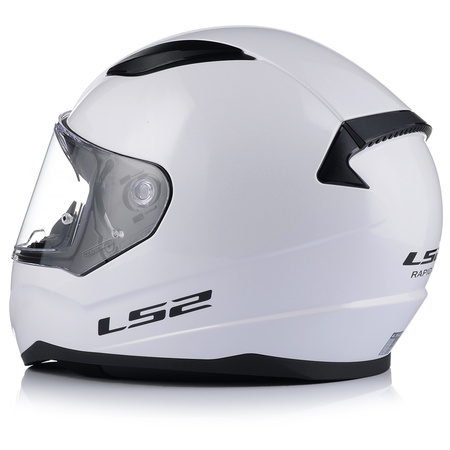 KASK MOTOCYKLOWY LS2 FF353 RAPID II BIAŁY POŁYSK + INTERKOM VITO BLUETOOTH
