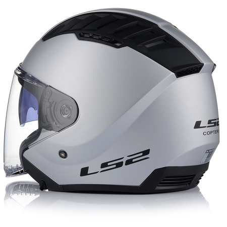 OTWARTY KASK MOTOCYKLOWY LS2 OF600 COOPTER II SZARY MATT 22.06 + BLENDA