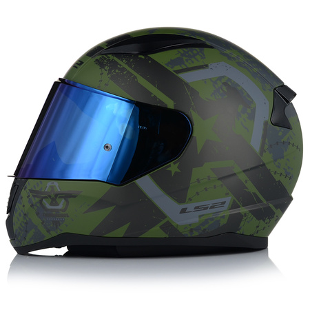 KASK MOTOCYKLOWY LS2 FF353 RAPID II THUNDER BIRDS 22.06 + NIEBIESKA SZYBA