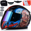KASK MOTOCYKLOWY LS2 FF353 RAPID II ZOMBIE 06 + LUSTRZANKA TĘCZOWA SZYBA