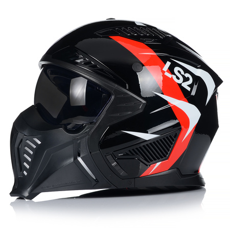 KASK MOTOCYKLOWY 4w1 LS2 OF606 TRIAL ODPINANA SZCZĘKA + DASZEK + 2x SZYBA