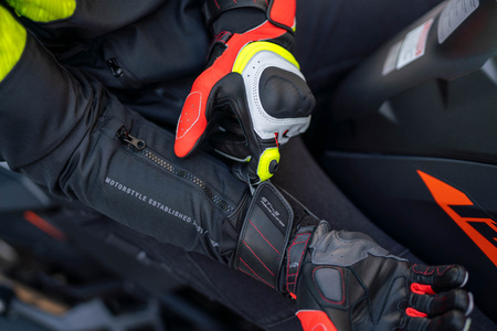 RĘKAWICE MOTOCYKLOWE | SHIMA ST-3 FLUO | DŁUGIE SKÓRZANE SPORTOWE + GRATIS
