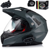 KASK MOTOCYKLOWY VITO MOLINO GREY ENDURO CROSS QUAD ATV + INTERKOM + BLENDA