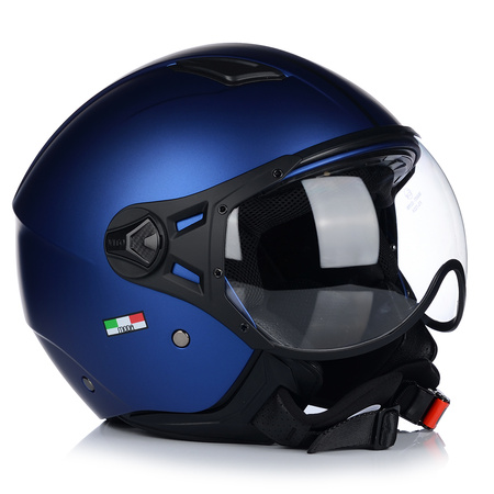 KASK MOTOCYKLOWY OTWARTY | VITO MODA RETRO BLUE | SKUTER CHOPPER ECE 22.06