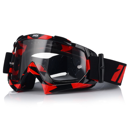 GOGLE MOTOCYKLOWE IMX MUD FLUO CZERWONE ANTYPARA ANTIFOG CROSS QUAD ATV