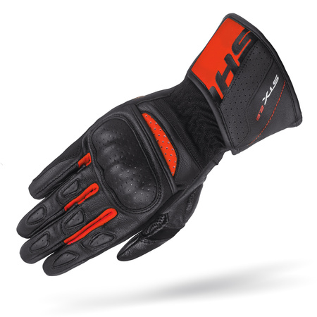RĘKAWICE MOTOCYKLOWE | SHIMA STX 2.0 RED | MĘSKIE SKÓRZANE DŁUGIE + GRATIS