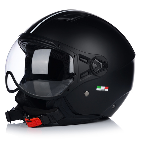 KASK MOTOCYKLOWY OTWARTY | VITO MODA MATT BLACK | SKUTER CHOPPER ECE 22.06