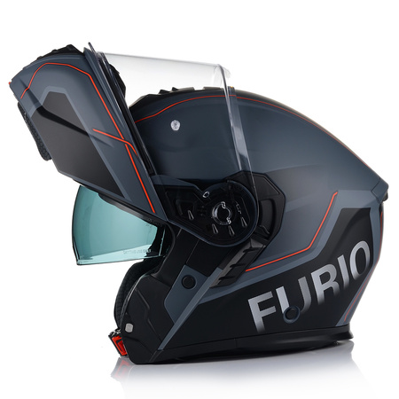 KASK MOTOCYKLOWY VITO FURIO SZARY MAT SZCZĘKOWY + INTERKOM VITO BLUETOOTH