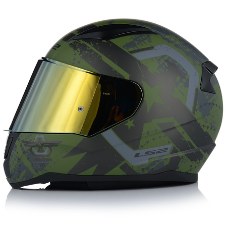 KASK MOTOCYKLOWY LS2 FF353 RAPID II THUNDER BIRDS 22.06 + ZŁOTA SZYBA