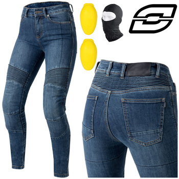 SPODNIE MOTOCYKLOWE | OZONE AGNESS II | DAMSKIE JEANSY SLIM FIT + GRATIS