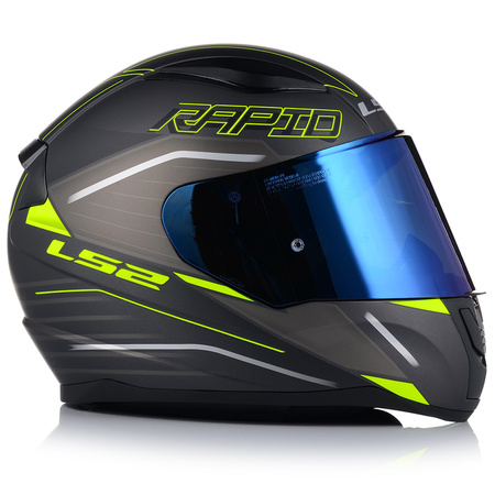 KASK MOTOCYKLOWY LS2 FF353 RAPID II ROKKU ECE 22.06 + NIEBIESKA SZYBA