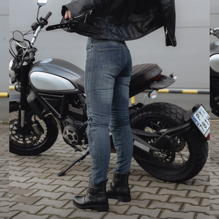 SPODNIE MOTOCYKLOWE | OZONE AGNESS II | DAMSKIE JEANSY SLIM FIT + GRATIS