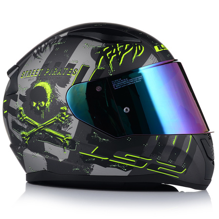 KASK MOTOCYKLOWY LS2 FF353 RAPID II PIRATES ECE 22.06 + TĘCZOWA SZYBA
