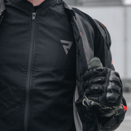 KURTKA MOTOCYKLOWA | REBELHORN FIGHTER BLACK | MĘSKA SKÓRZANA SPORT + GRATIS