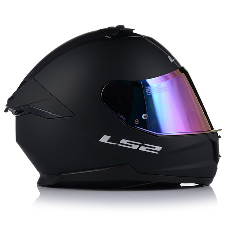 KASK MOTOCYKLOWY LS2 FF808 STREAM II CZARNY MAT MĘSKI BLENDA + TĘCZOWA SZYBA