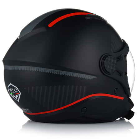 KASK MOTOCYKLOWY OTWARTY VITO LAVORI BLACK/RED XXL