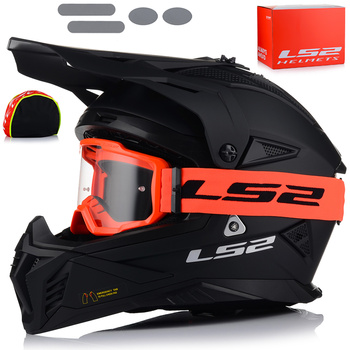 KASK MOTOCYKLOWY | LS2 MX708 FAST II + GOGLE | LEKKI ENDURO CROSS QUAD ATV