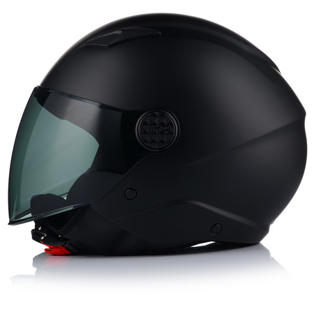 KASK MOTOCYKLOWY OTWARTY VITO UNO CZARNY MATT SKUTER CHOPPER  + 2x SZYBA